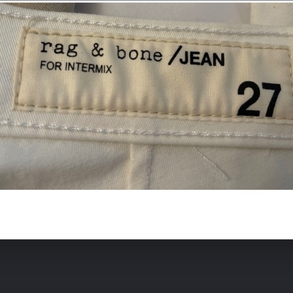 NWT! Rag & Bone Ivory Gold Lambskin Lamb Leather Trim Jeans 27 Intermix - Picture 16 of 16